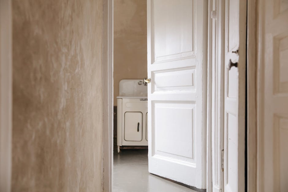 Modern white interior door